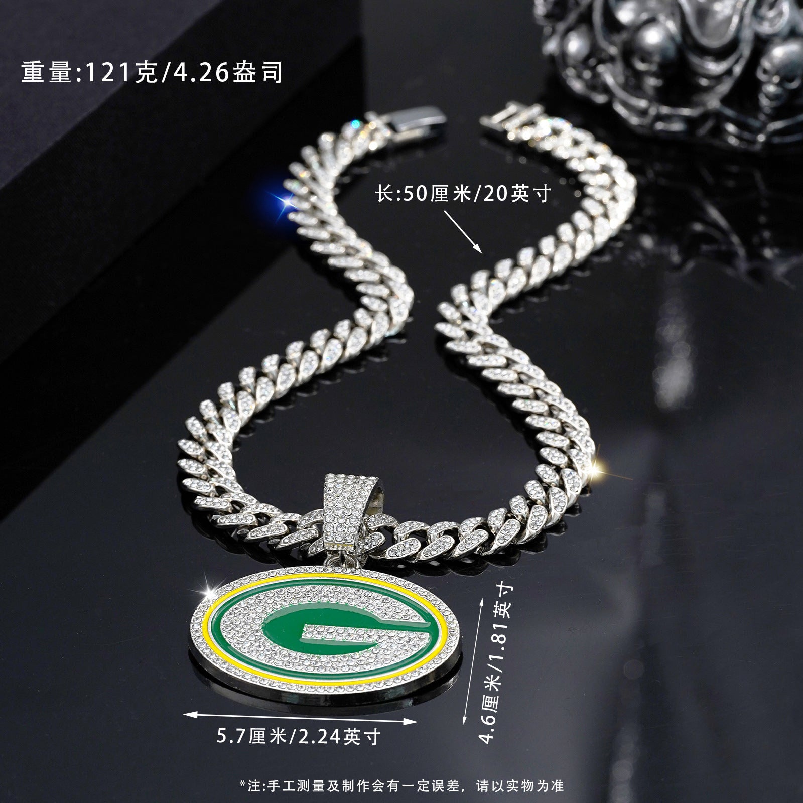 Wholesale drip oil team necklace hip hop full diamond Cuban chain